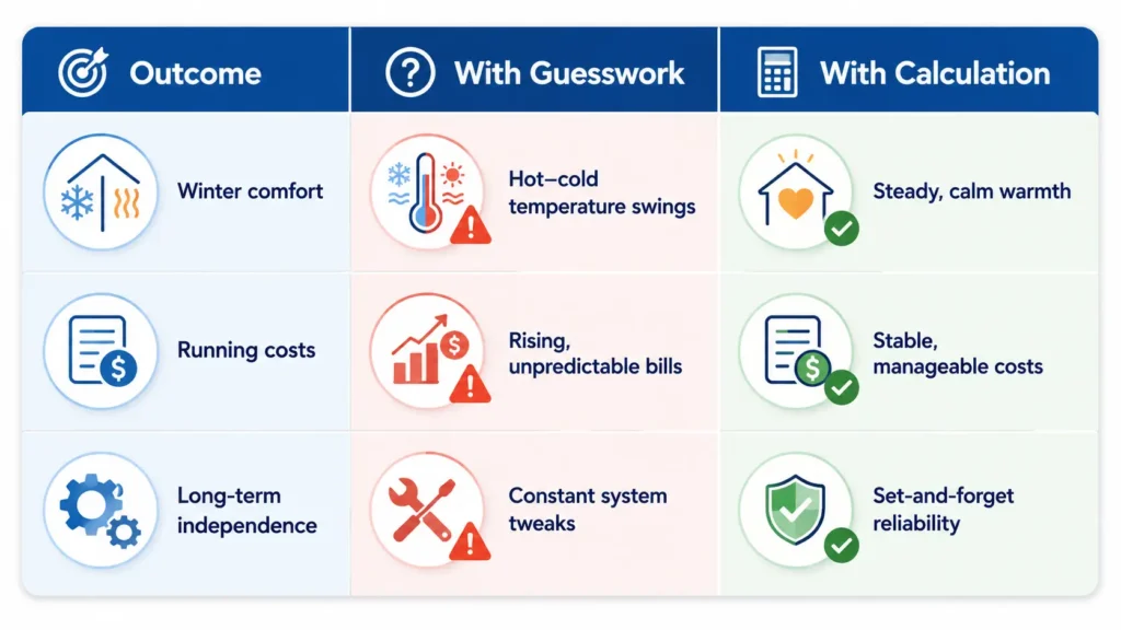 Why Heat Loss Calculations Matter Before a Heat Pump Installation in UK Homes 2 How Heat Loss Calculations Affect Heat Pump Size and Performance