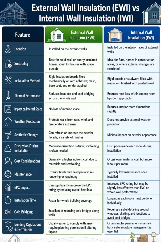 Key Differences Between External and Internal Wall Insulation