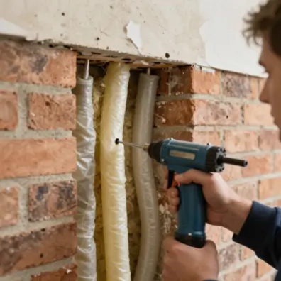 Cavity Wall Insulation Close Up