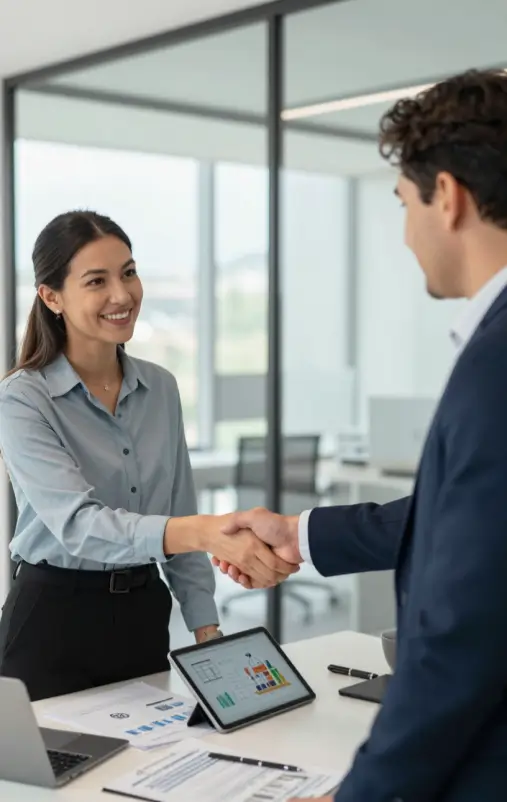Energy Advisor Consultation Handshake