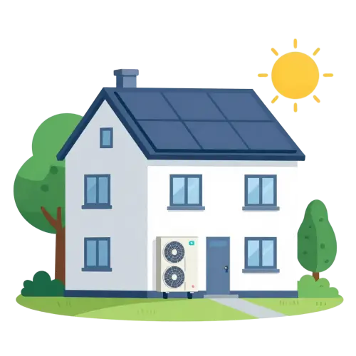 Flat Vector Eco Social Housing