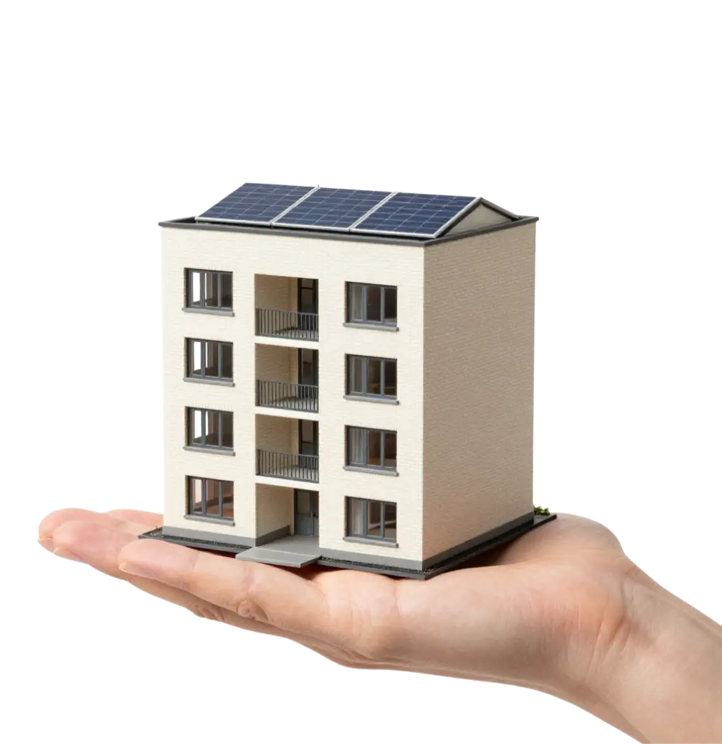 Social Housing Miniature in Hand