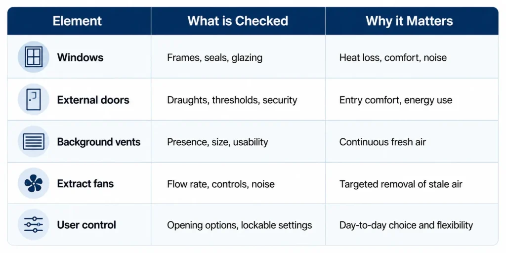 Windows Doors and Ventilation Checks