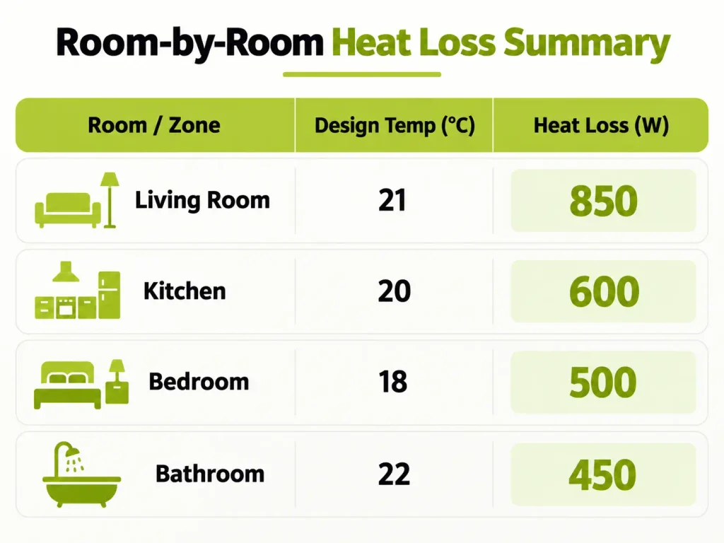 Producing the Room-by-Room Heat Loss Report
